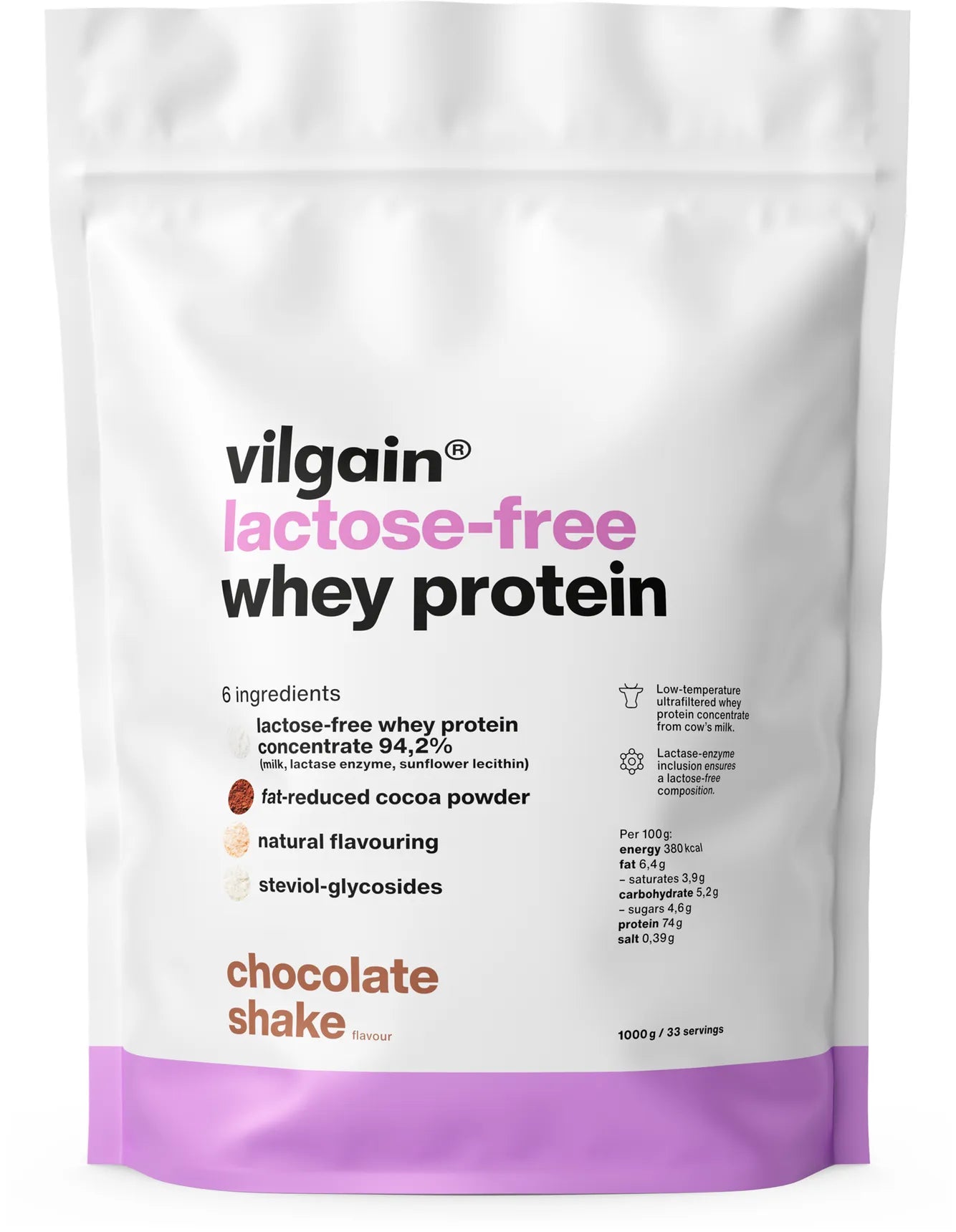 Vilgain Lactose Free Whey Protein Koktajl czekoladowy 1000 g