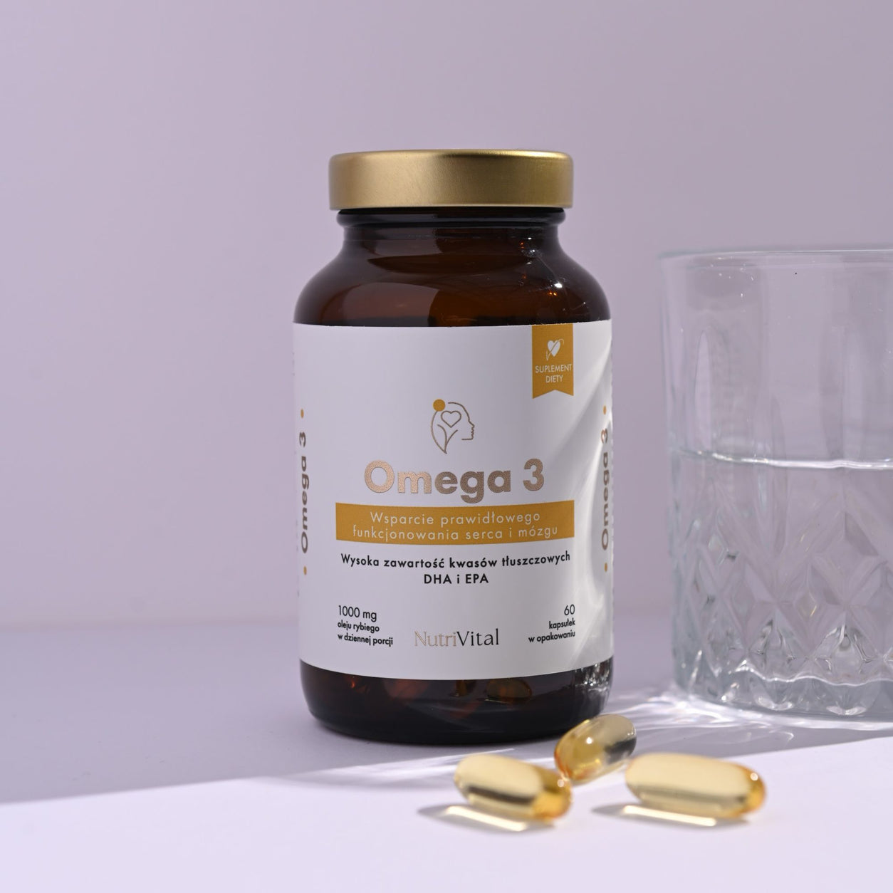 Omega 3 EPA 500mg i DHA 250mg Wsparcie serca i mózgu 60 kaps NutriVital