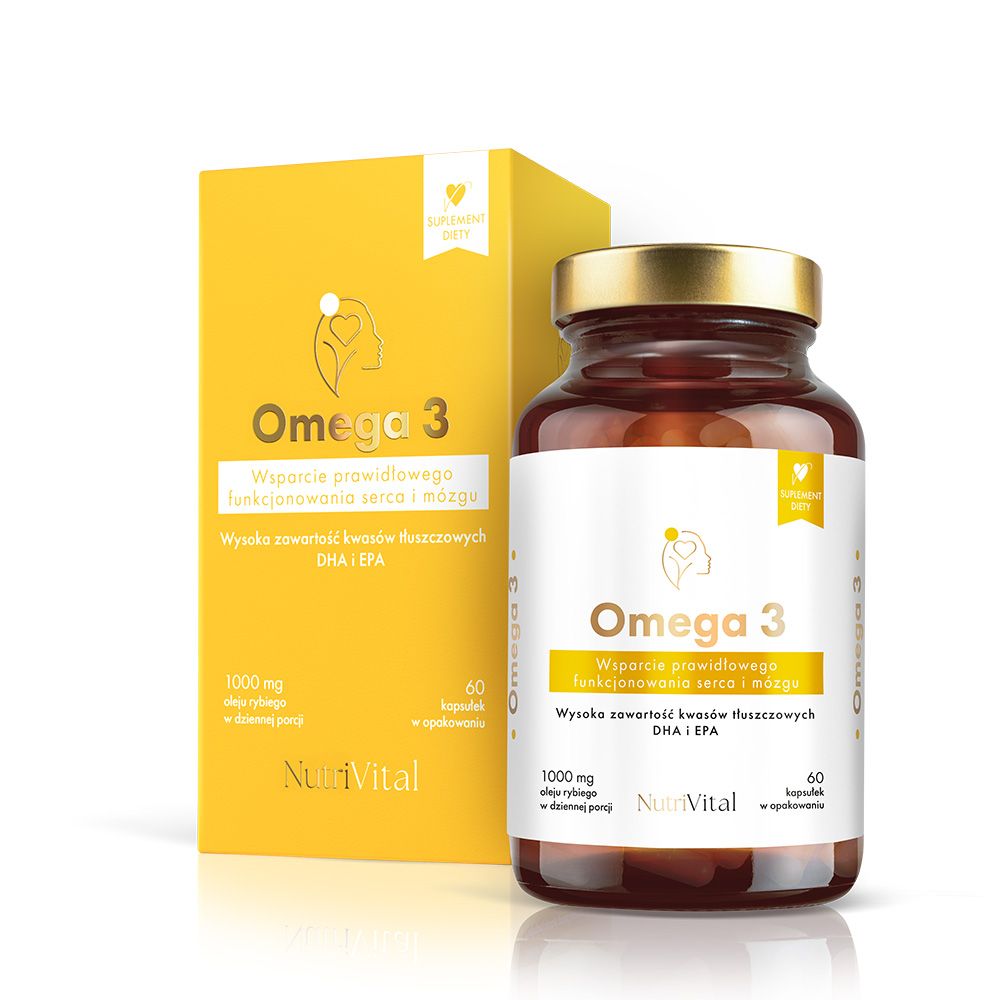 Omega 3 EPA 500mg i DHA 250mg Wsparcie serca i mózgu 60 kaps NutriVital