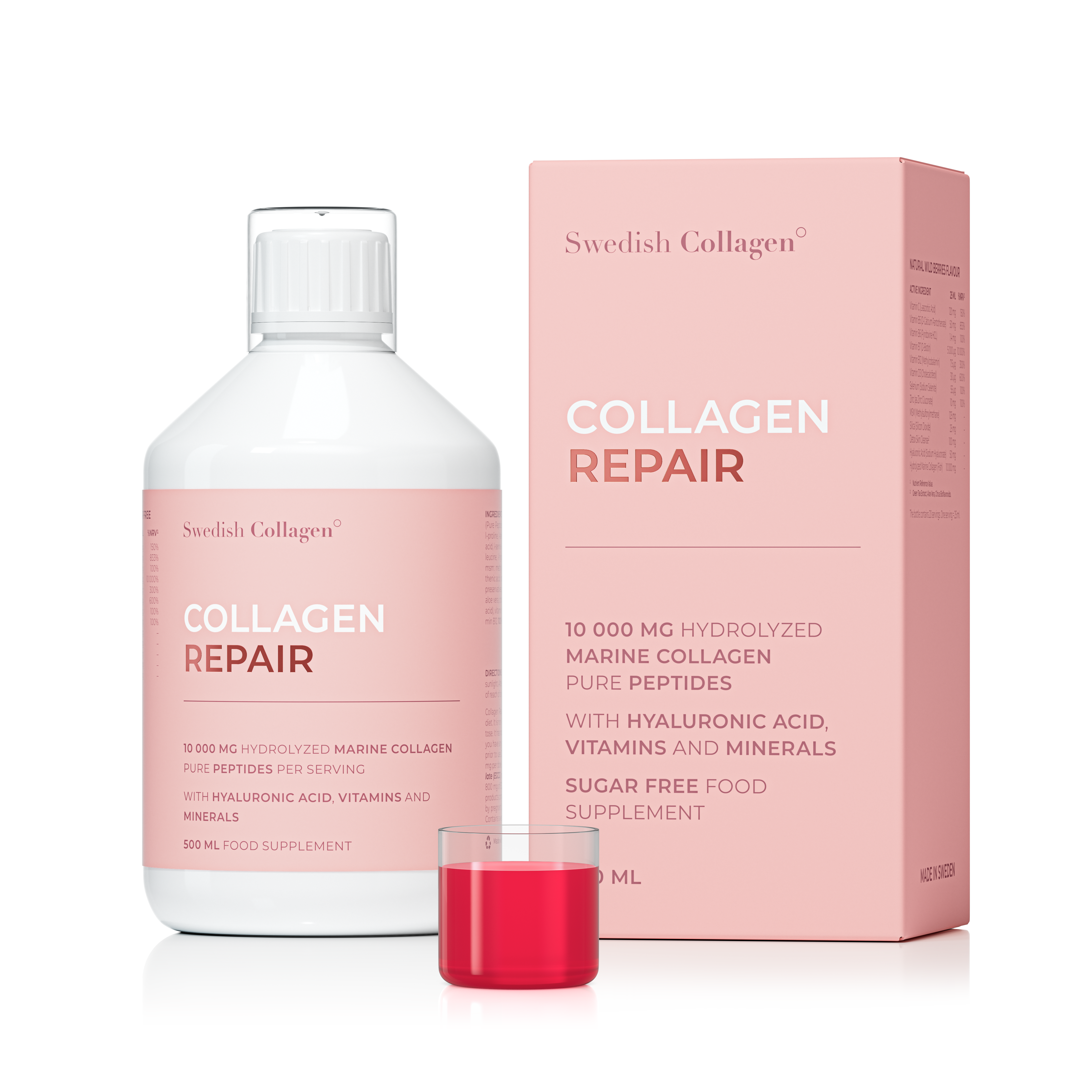 Swedish Nutra Collagen Repair – 10 000 mg kolagenu morskiego 500 ml z kwasem hialuronowym, MSM i biotyną