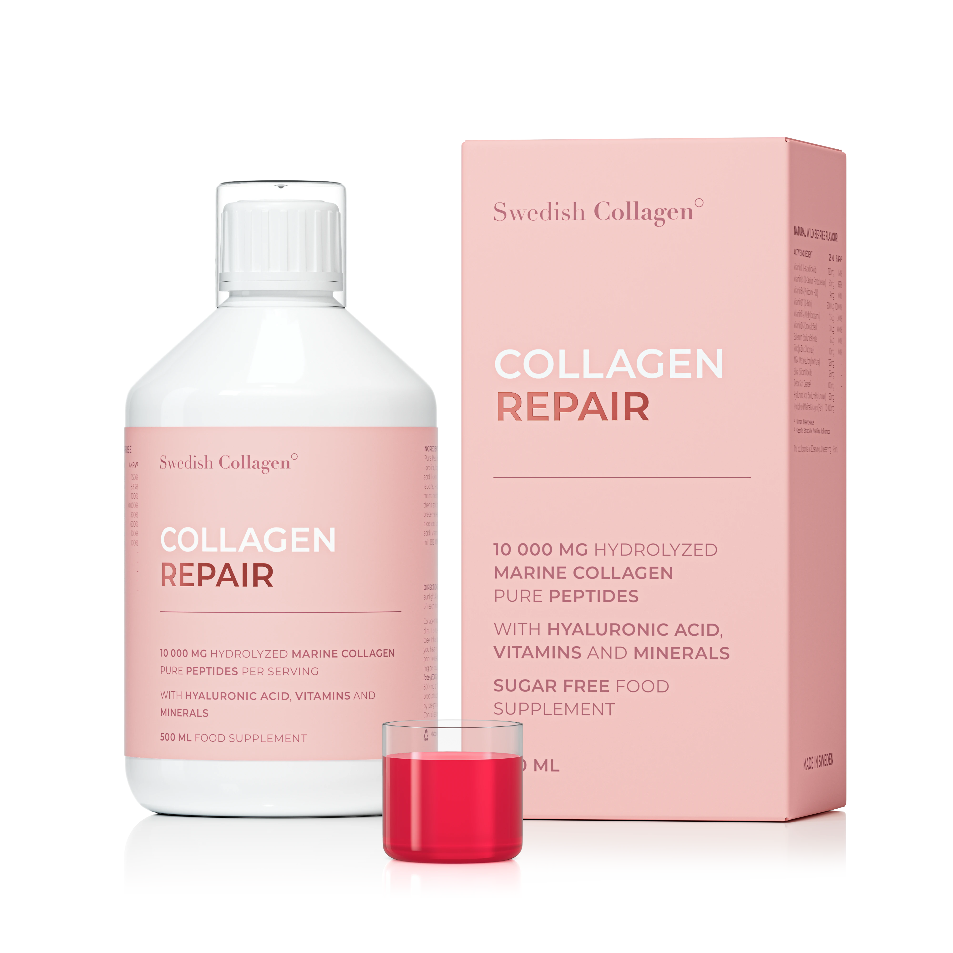 Swedish Nutra Collagen Repair – 10 000 mg kolagenu morskiego 500 ml z kwasem hialuronowym, MSM i biotyną
