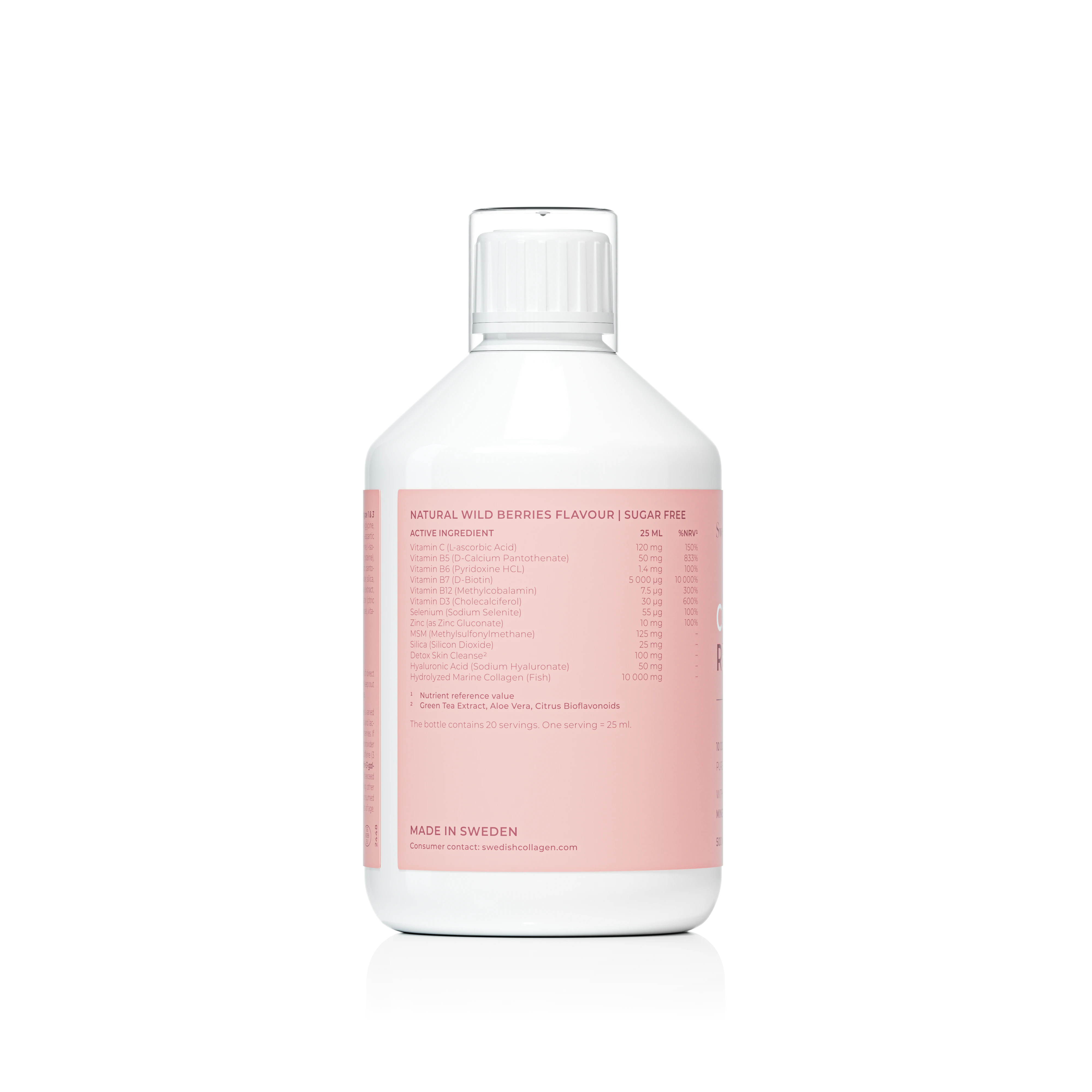 Swedish Nutra Collagen Repair – 10 000 mg kolagenu morskiego 500 ml z kwasem hialuronowym, MSM i biotyną