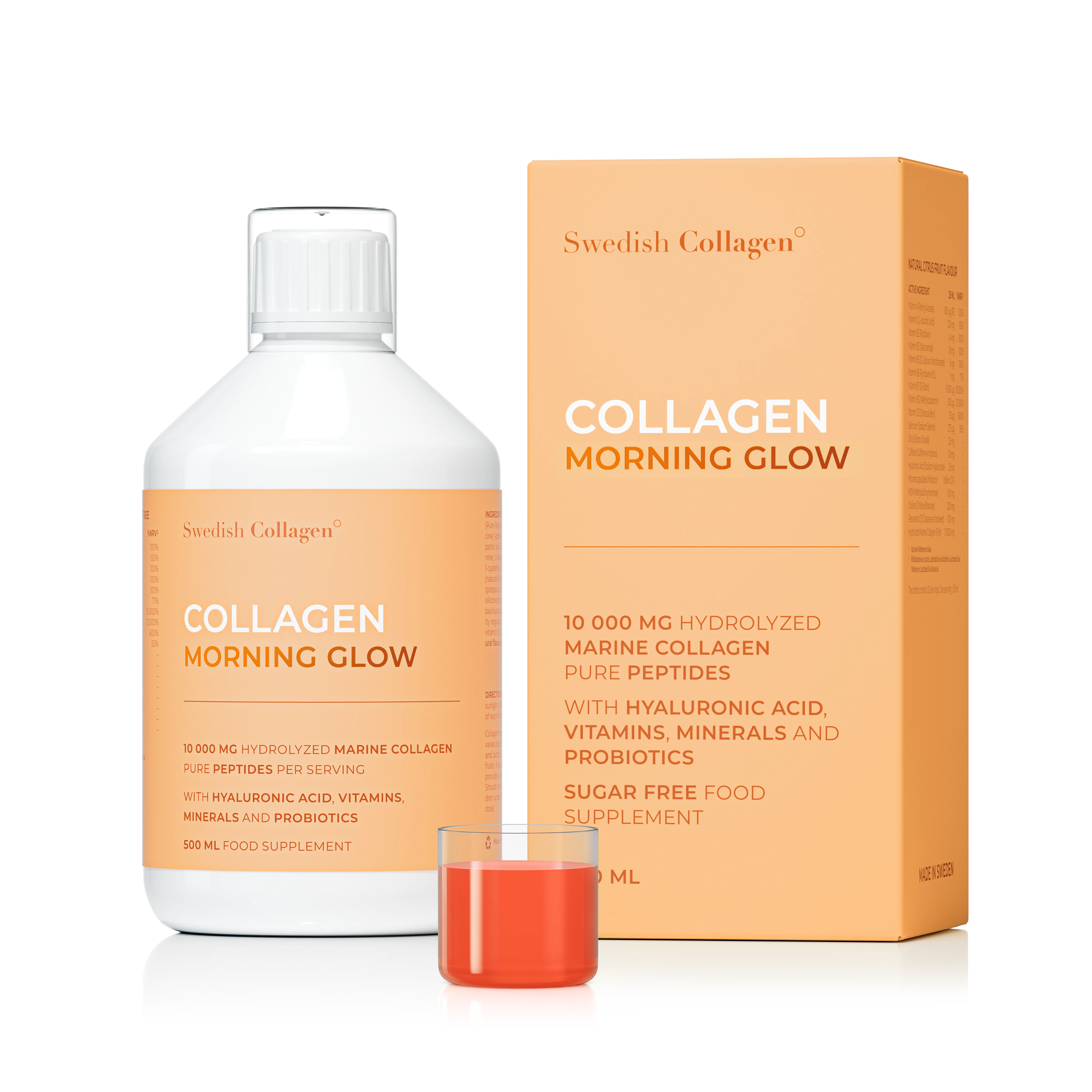 Kolagen Morning glow z kofeiną i witaminami Swedish Nutra 500 ml