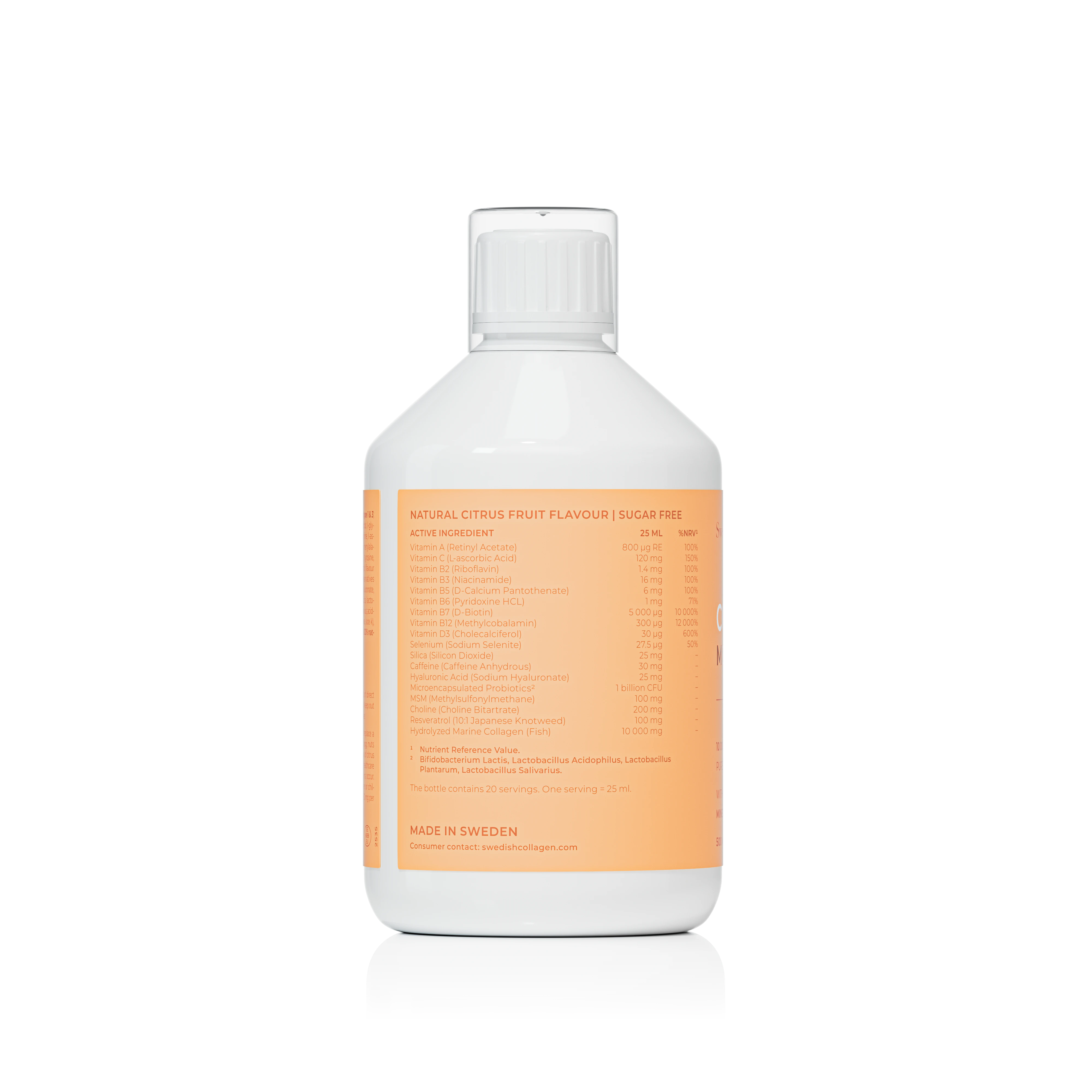 Kolagen Morning glow z kofeiną i witaminami Swedish Nutra 500 ml