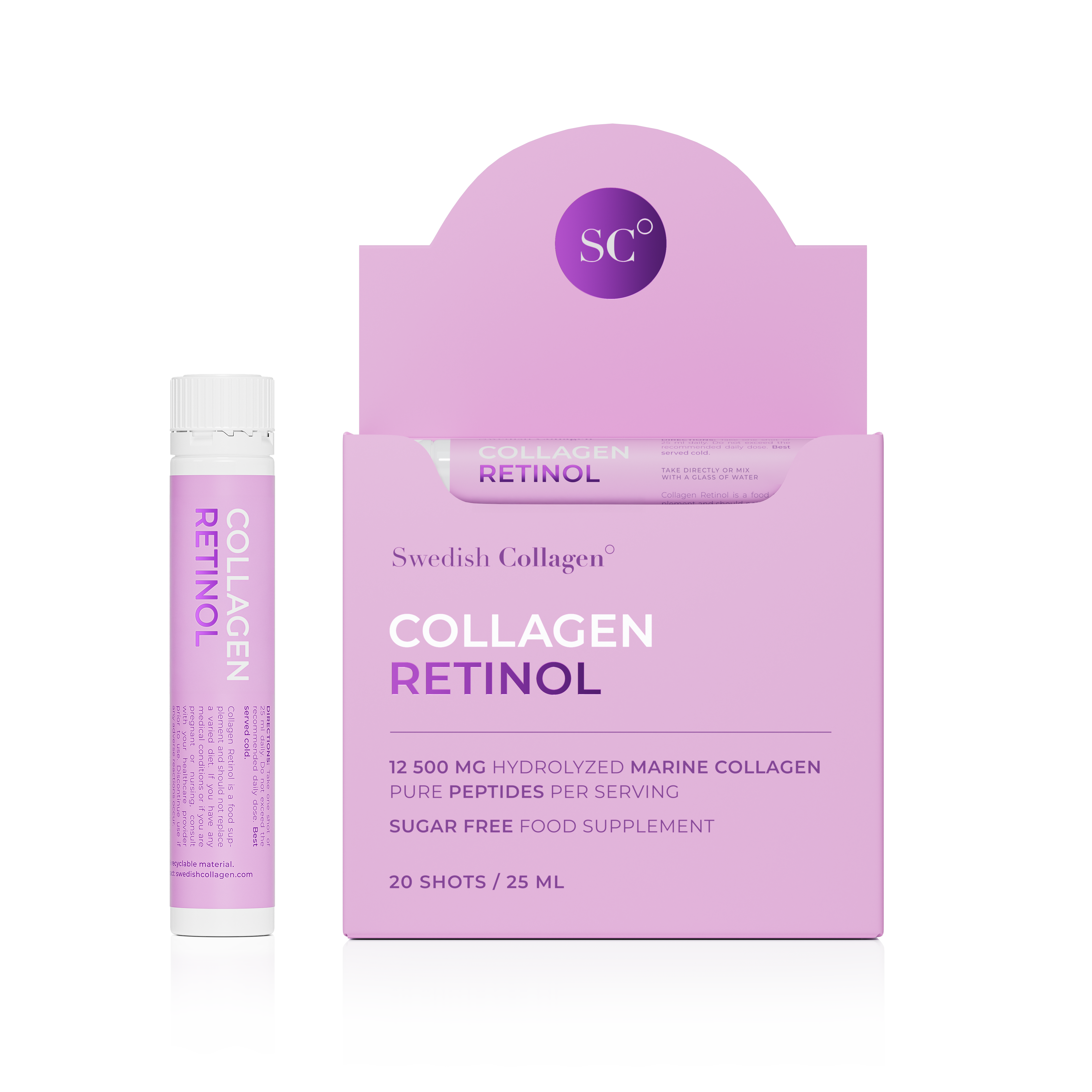 Kolagen z retinolem 12500 mg 20 shotów Swedish Nutra