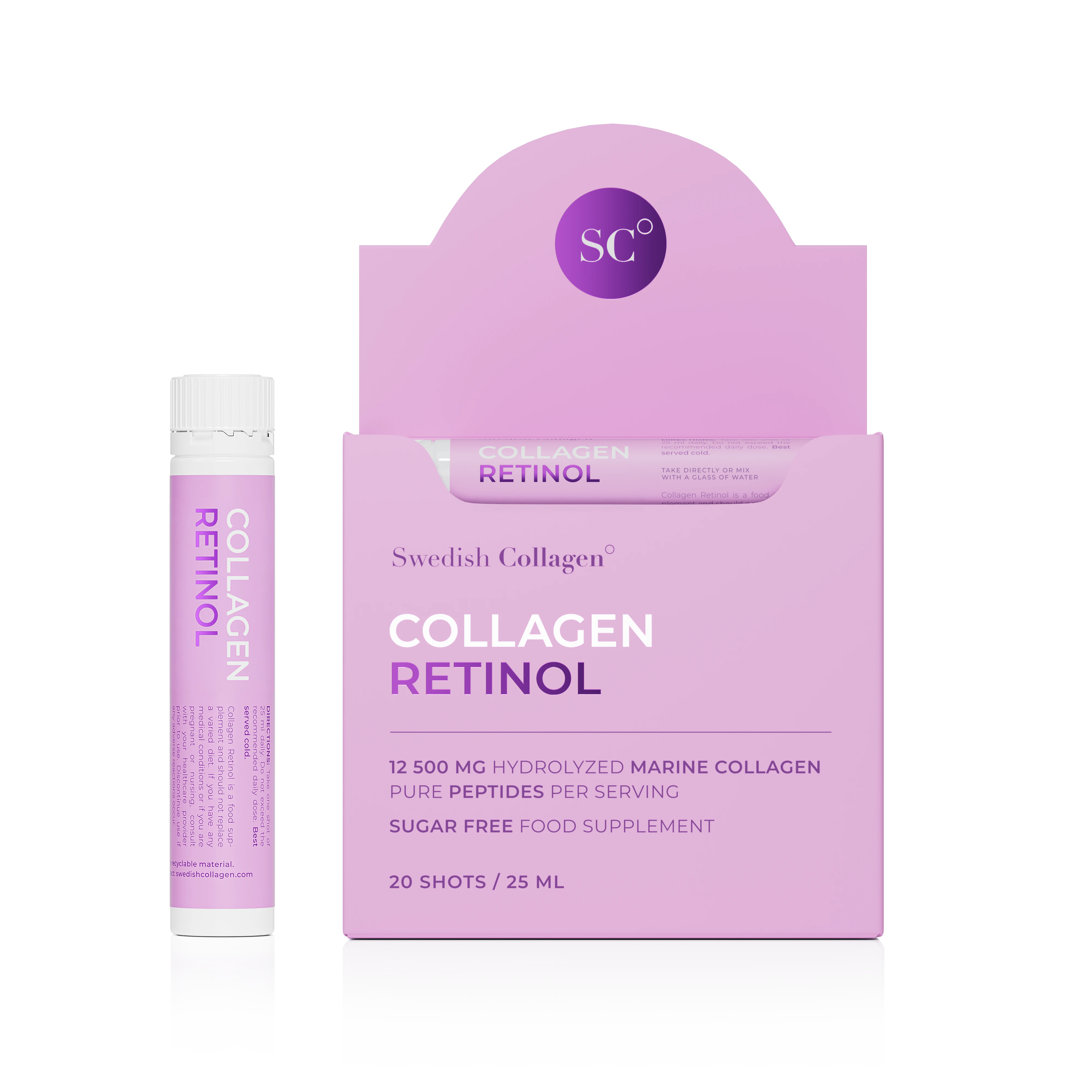 Kolagen z retinolem 12500 mg 20 shotów Swedish Nutra