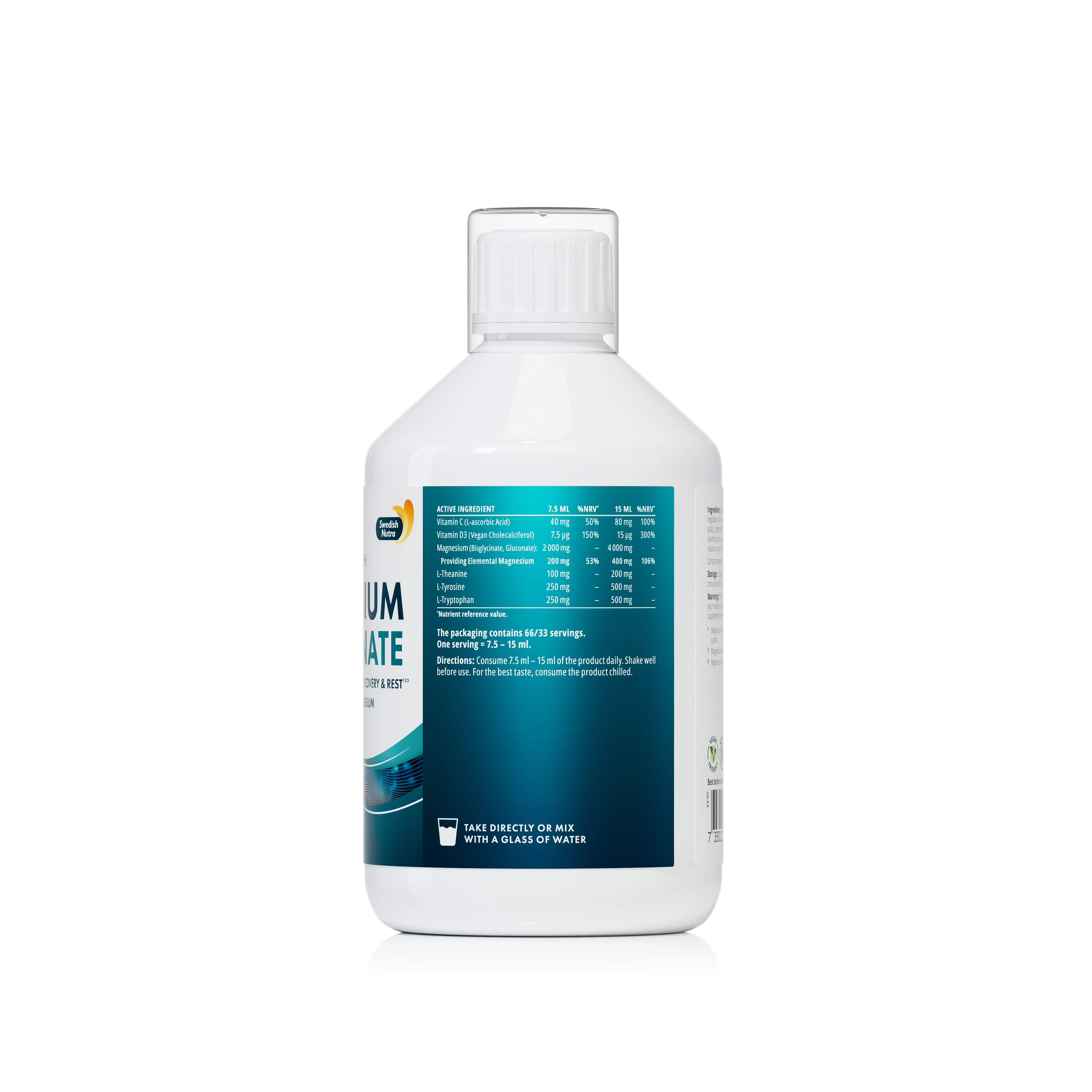 Bisglicynian magnezu w płynie 500 ml Swedish Nutra