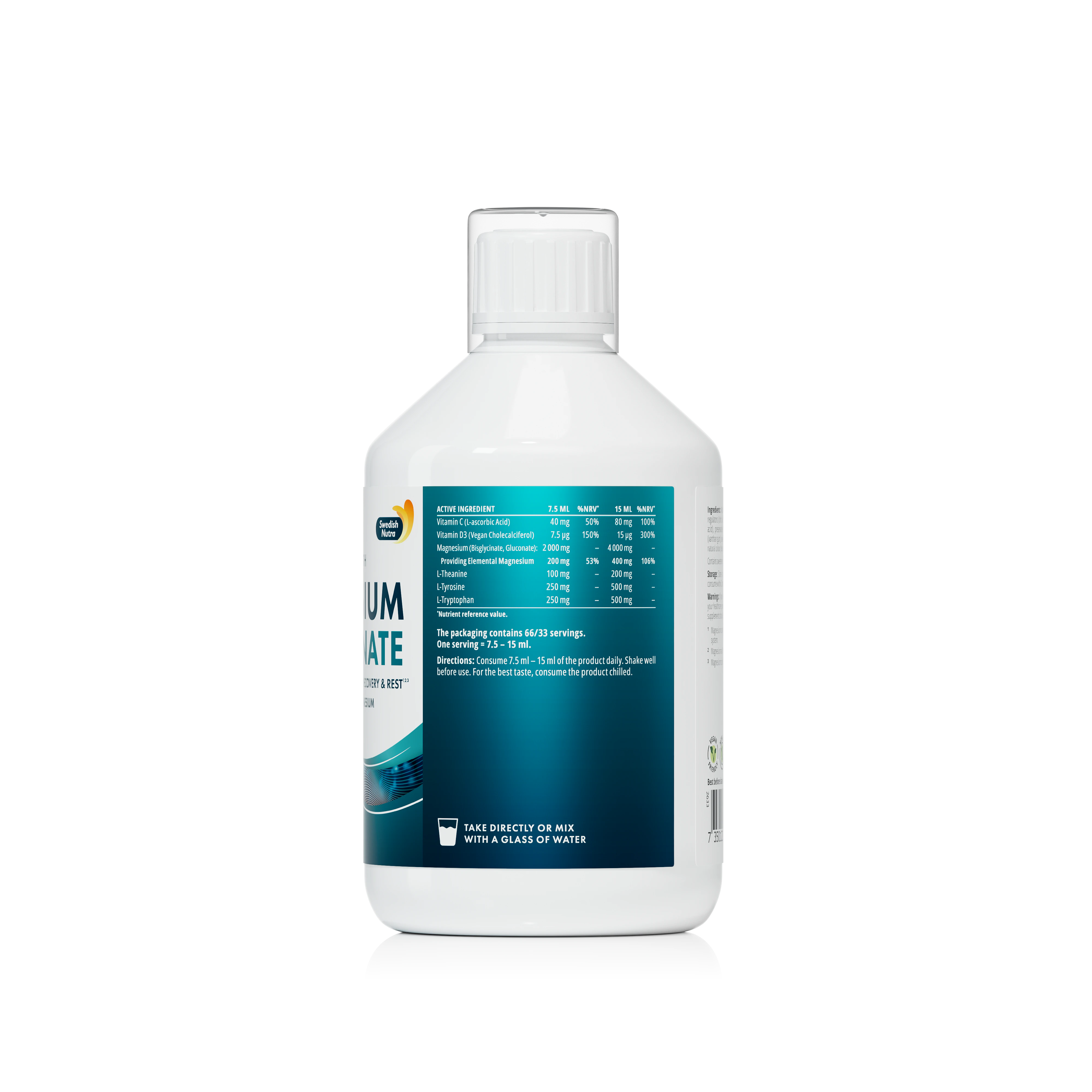 Bisglicynian magnezu w płynie 500 ml Swedish Nutra