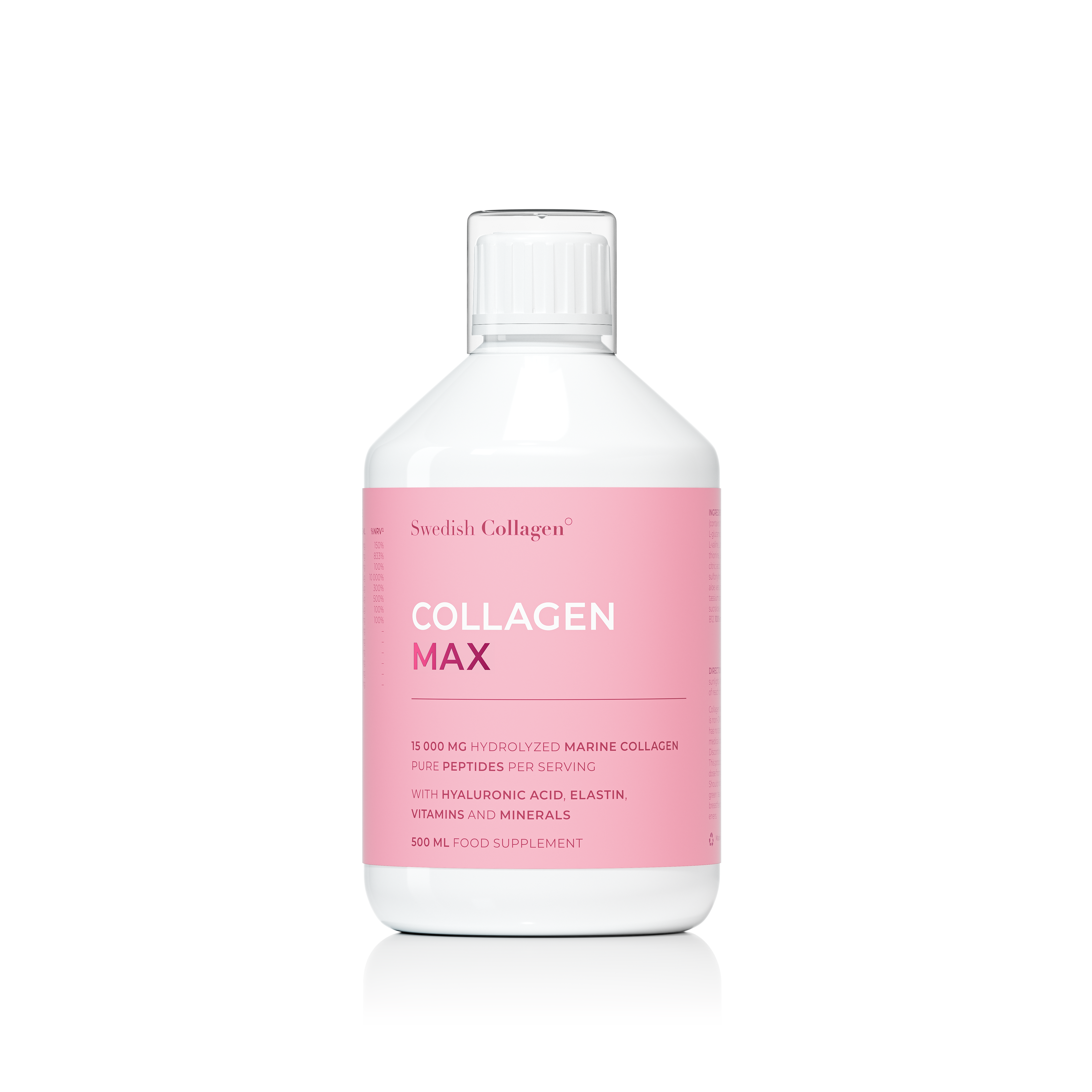 Swedish Nutra Collagen Max – 15 000 mg 500 ml  Kolagenu Morskiego + Kwas Hialuronowy i Elastyna