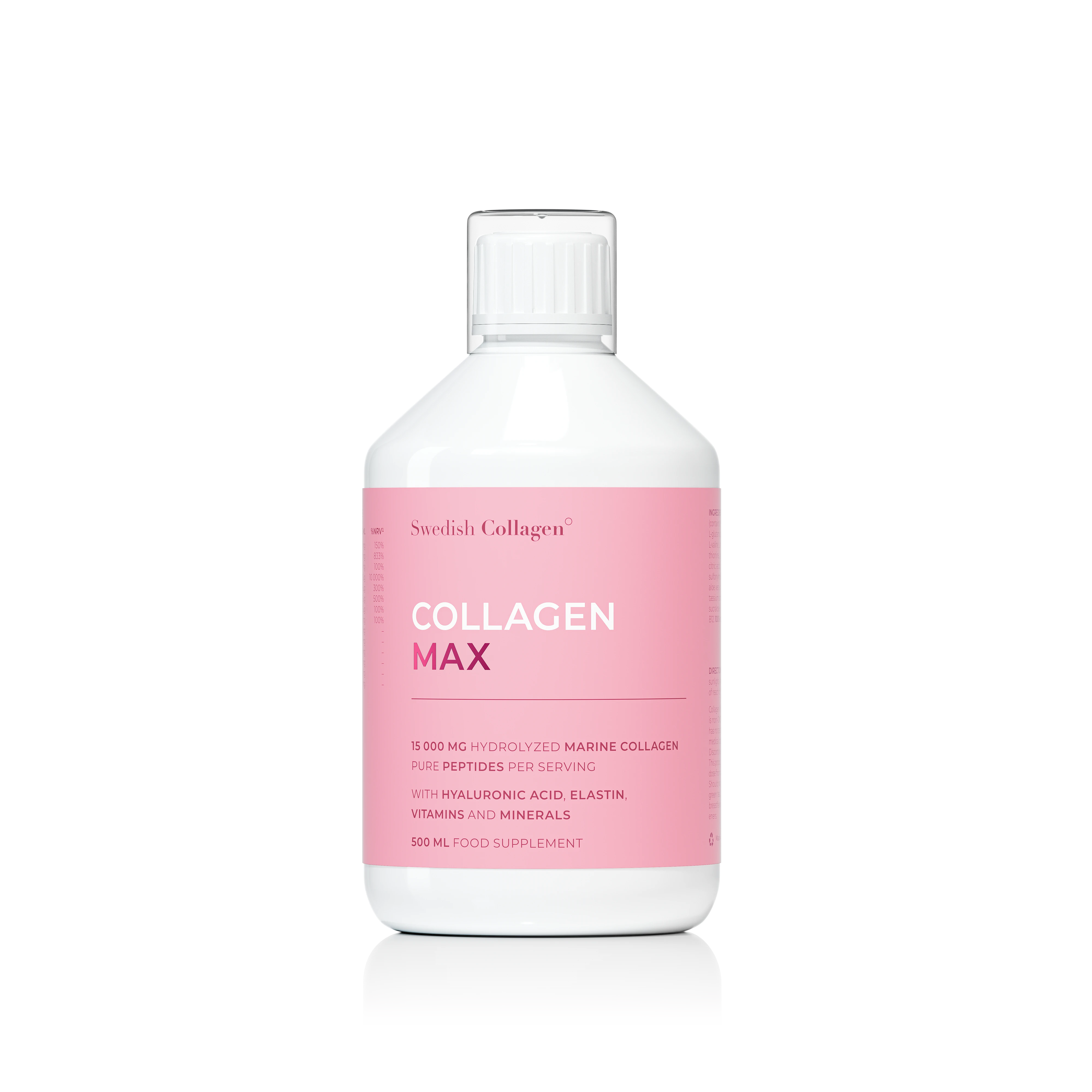 Swedish Nutra Collagen Max – 15 000 mg 500 ml  Kolagenu Morskiego + Kwas Hialuronowy i Elastyna
