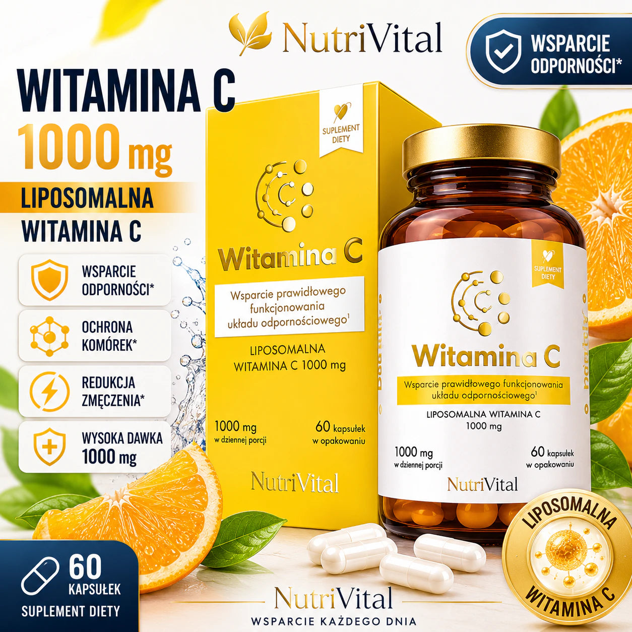 Liposomalna witamina C 1000 mg 60 kaps NutriVital