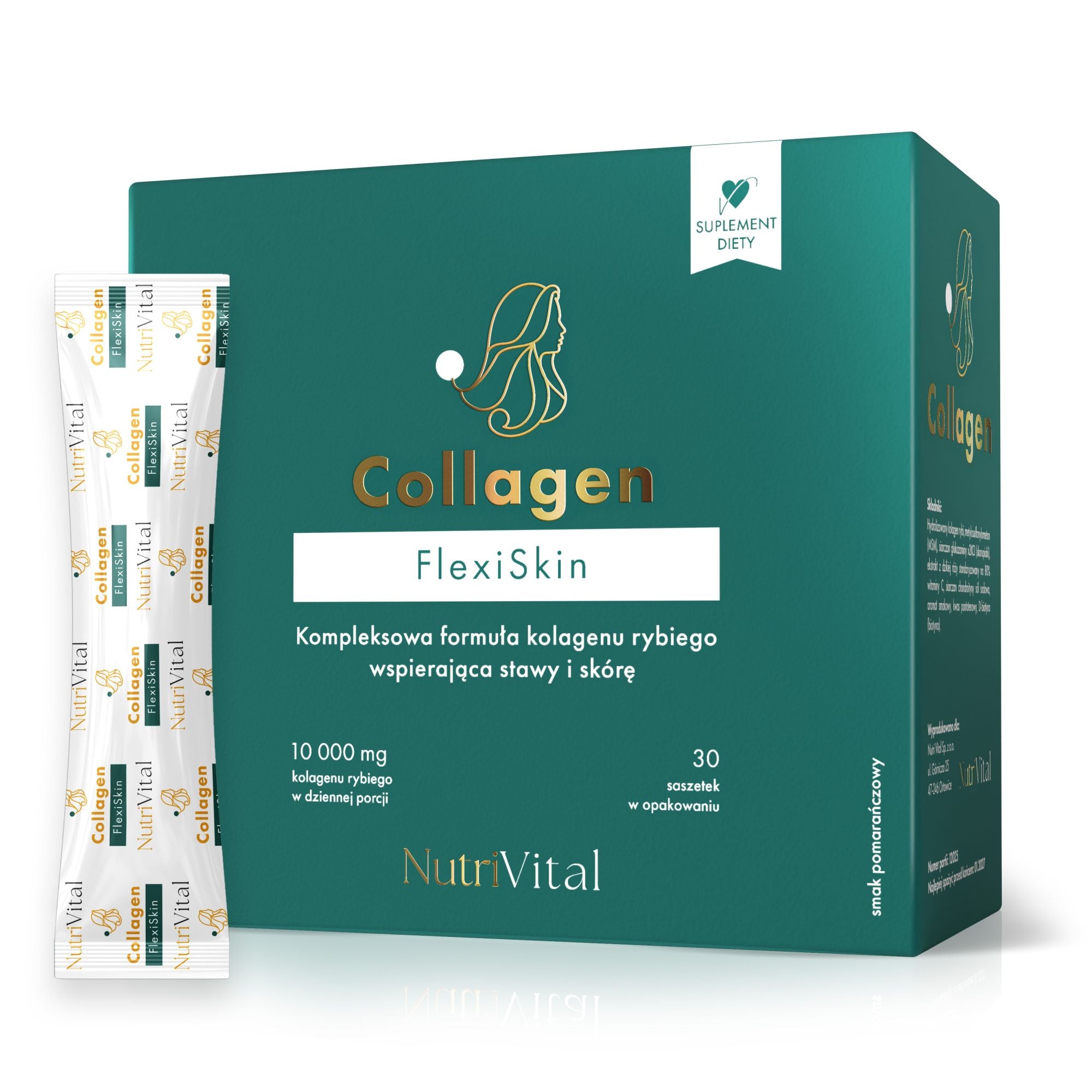 Collagen rybi 10000 mg Flexiskin Wsparcie stawów i skóry NutriVital 30 saszetek