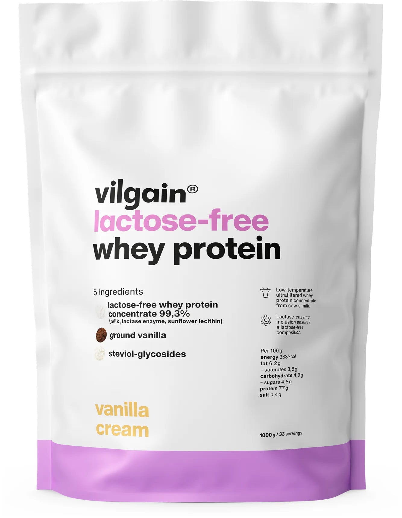 Vilgain Lactose Free Whey Protein Krem waniliowy 1000 g