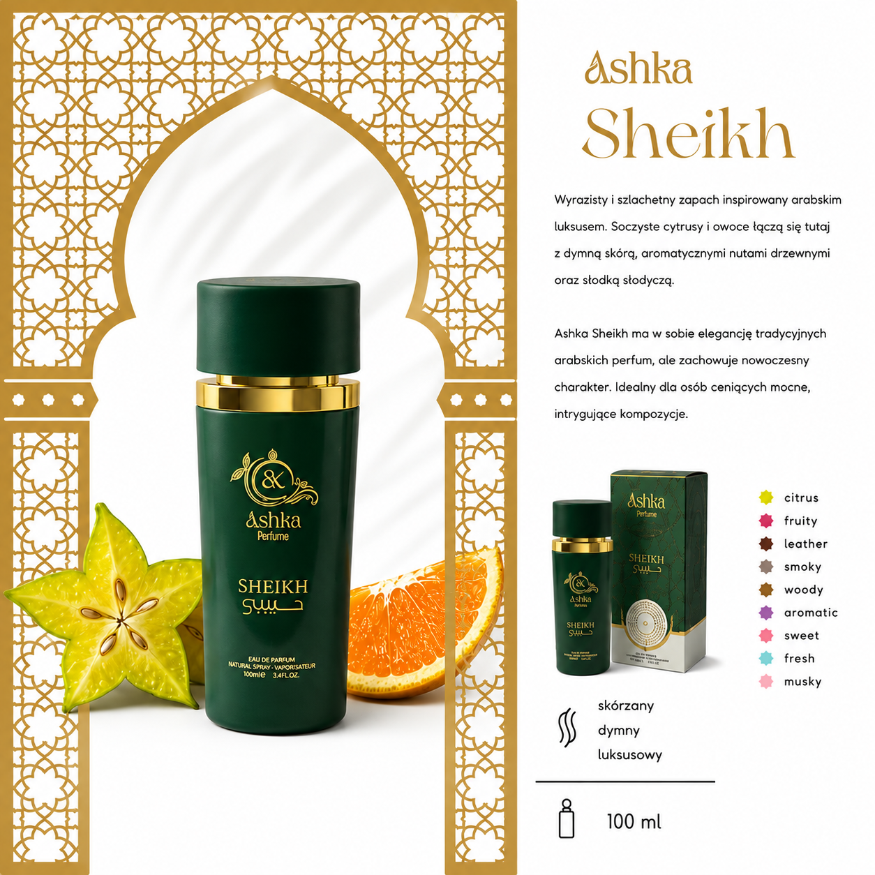 Ashka Emarat Sheikh Eau De Parfum 100 ml Dubajskie Perfumy