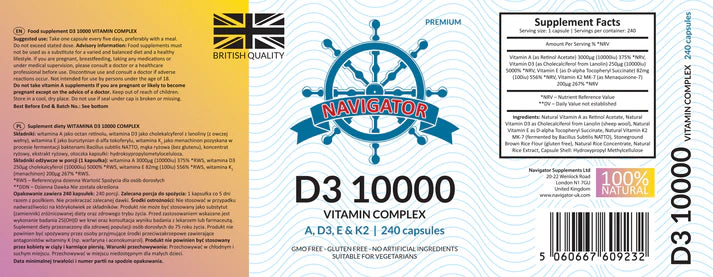 Navigator Witamina D3 10000 Complex ADEK 240 kapsułek