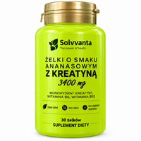 Żelki z kreatyną 3400 mg – smak ananasa 30 sztuk Solvvanta