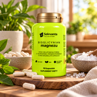 Bisglicynian magnezu ⁠Magnez Bisglicynian Chelat 225 mg 90 kapsułek Wysoka Przyswajalność Solvvanta
