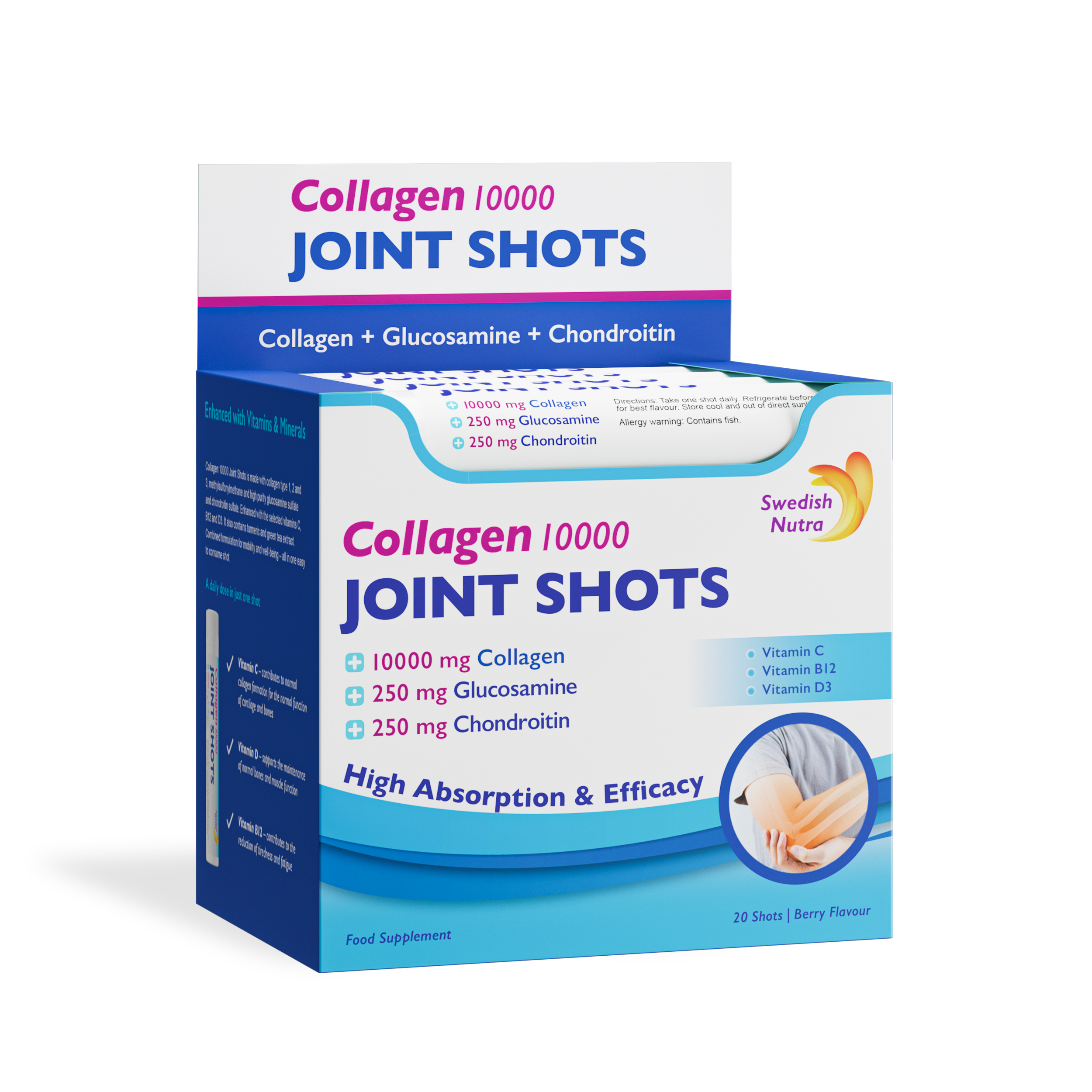 Swedish Nutra Collagen Joint do ochrony stawów Shots 20 szt Po 25 ml
