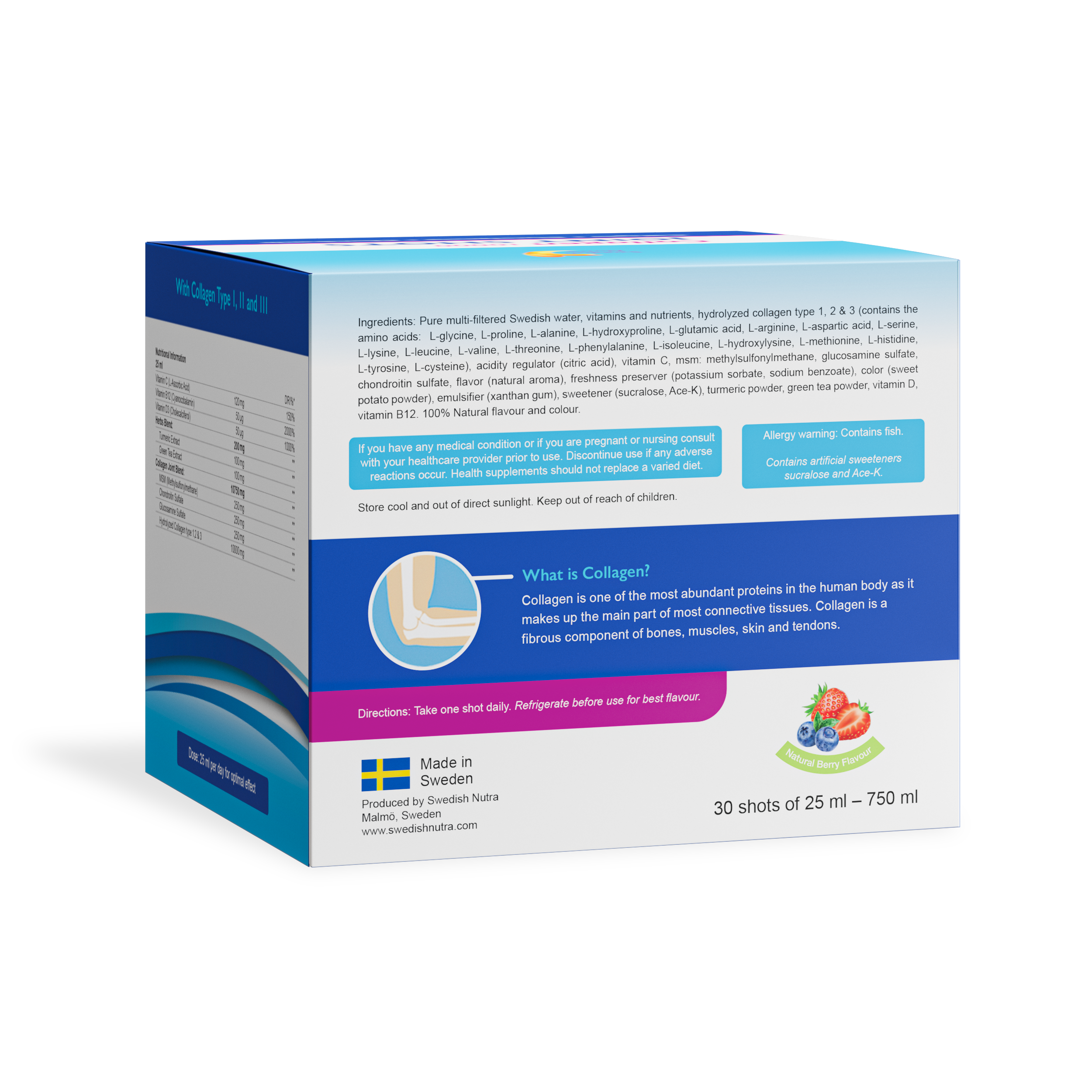 Swedish Nutra Collagen Joint do ochrony stawów Shots 30 szt Po 25 ml