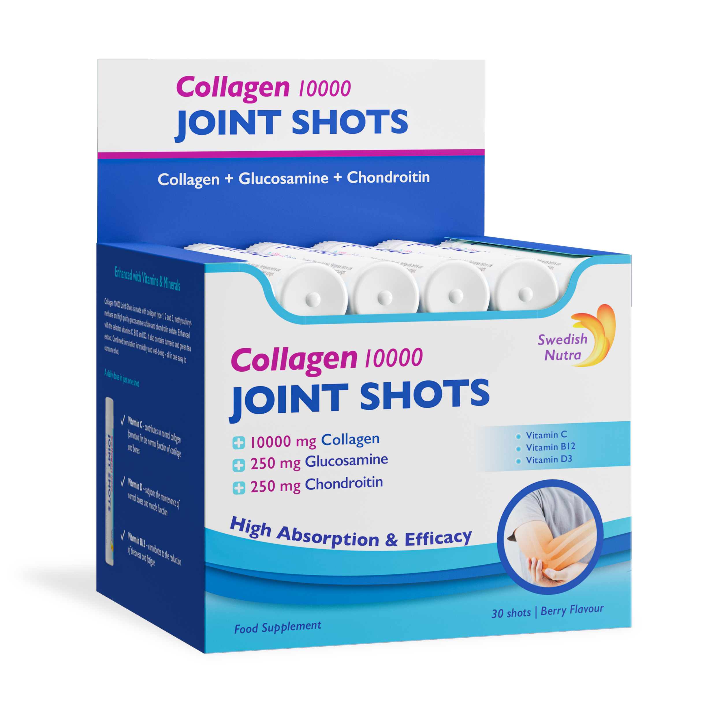 Swedish Nutra Collagen Joint do ochrony stawów Shots 30 szt Po 25 ml