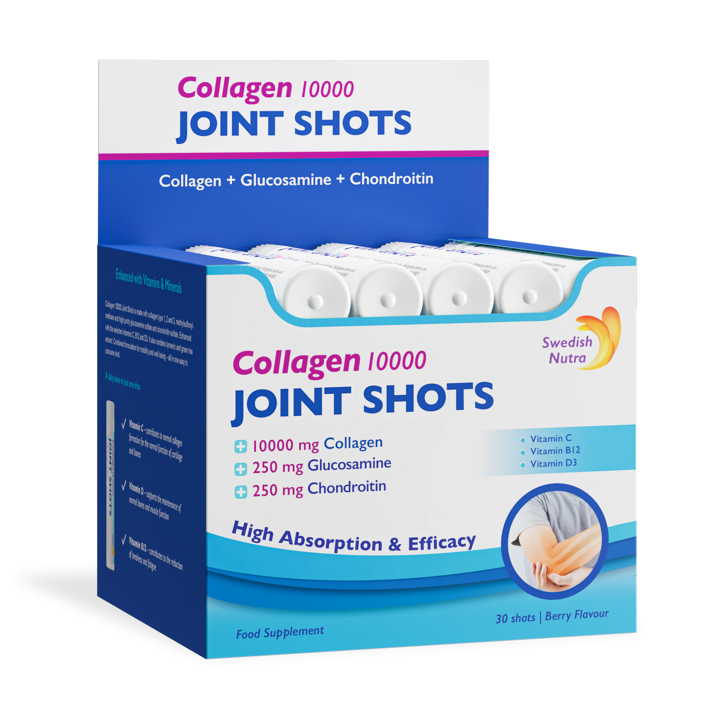 Swedish Nutra Collagen Joint do ochrony stawów Shots 30 szt Po 25 ml