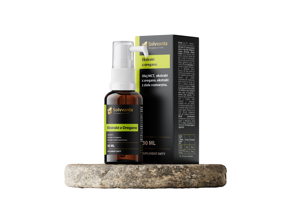 Ekstrakt z Oregano 50:1 mocny 235 dawek 50% karwakrolu 30 ml jedyny na rynku Solvvanta