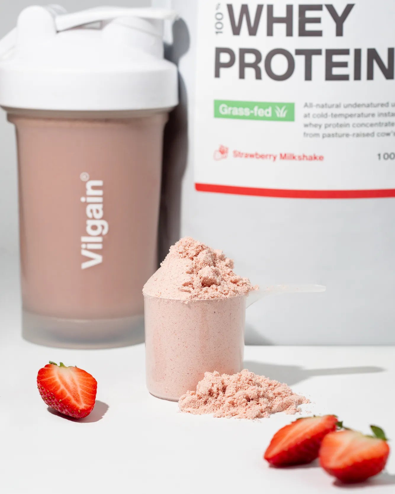 Vilgain Grass‑Fed Whey Protein ⁠ Strawberry milkshake 1000 g