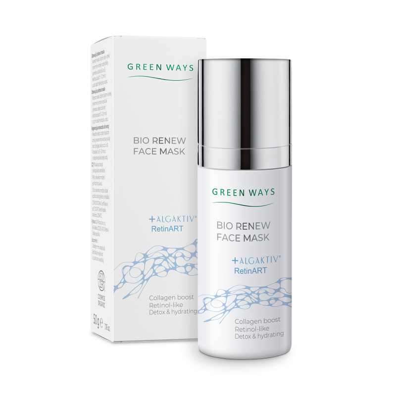 Green Ways Bio Renew Face Mask 50g z AlgAktiv RetinART – maseczka do twarzy collagen boost, retinol, detox, Cosmos Organic