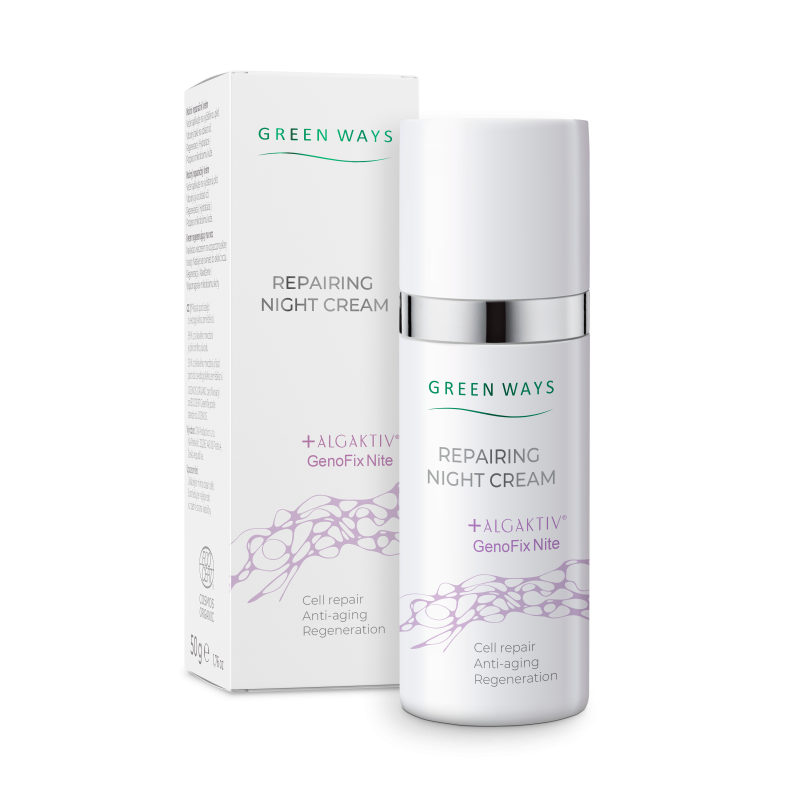 Green Ways Repairing Night Cream 50g z AlgAktiv GenoFix Nite – krem na noc, regeneracja komórkowa, anti-aging, Cosmos Organic