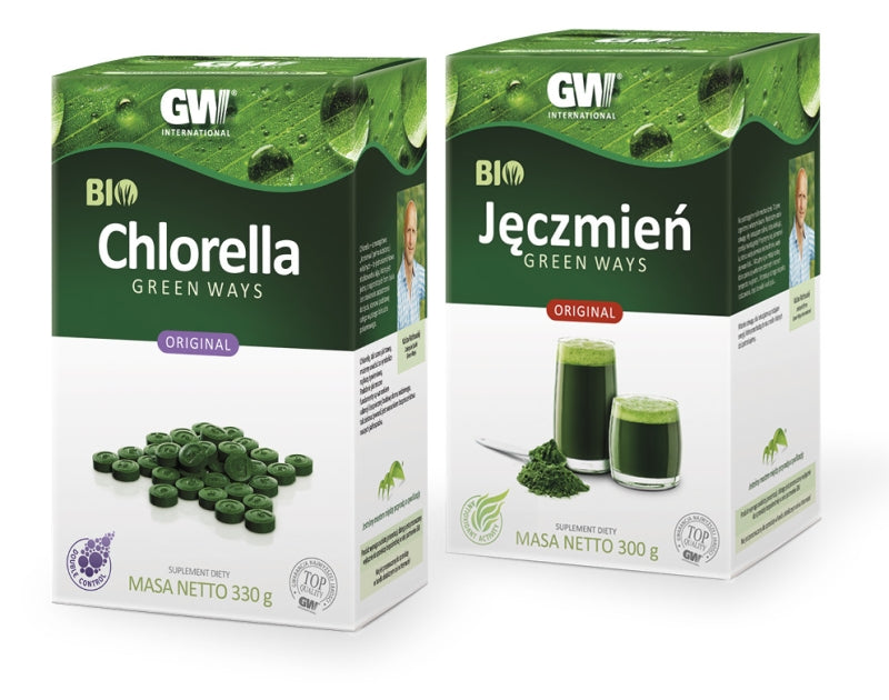 Chlorella + Sok z jęczmienia Zestaw Green Ways