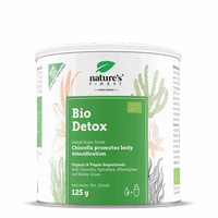 Nature's Finest Bio Detox 125g – organiczny suplement z chlorellą, spiruliną, trawą pszeniczną i trawą jęczmienną, vegan, certyfikat BIO