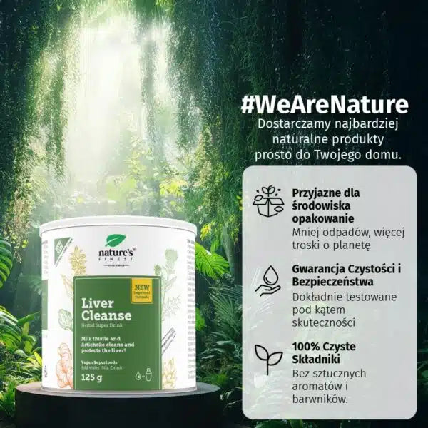 Nature's Finest Liver Cleanse 125g z ostropestem i karczochy – suplement oczyszczanie i ochrona wątroby, vegan, 100% czyste składniki