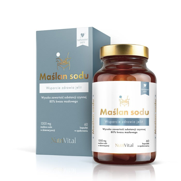 Maślan sodu Wsparcie układu pokarmowego 1300 mg 60 kaps NutriVital