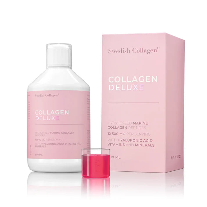 Swedish Nutra Swedish Collagen 12 500 mg kolagenu morskiego z kwasem hialuronowym i witaminami o smaku jagodowym