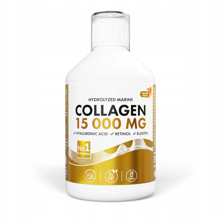 Kolagen rybi w płynie Swedish Nutra + Witamina C 15000mg 500ml DARMOWA WYSYŁKA