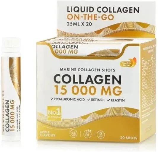 Swedish Nutra Collagen 15 000 mg Shots 25ml x 20szt Kolagen Morski Marine DARMOWA WYSYŁKA