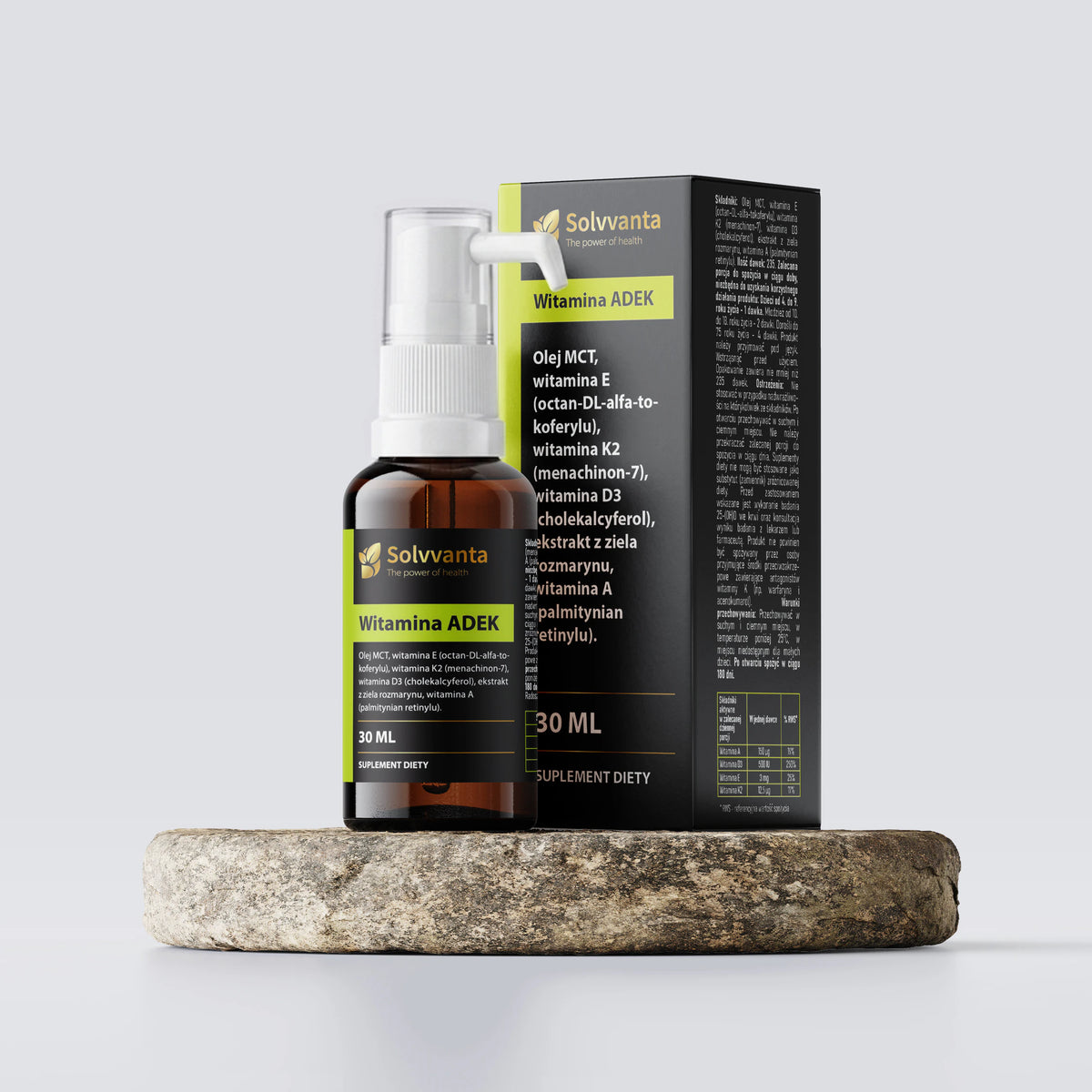 Witamina ADEK 2000 IU  w oleju MCT 235 porcji 30 ml Solvvanta