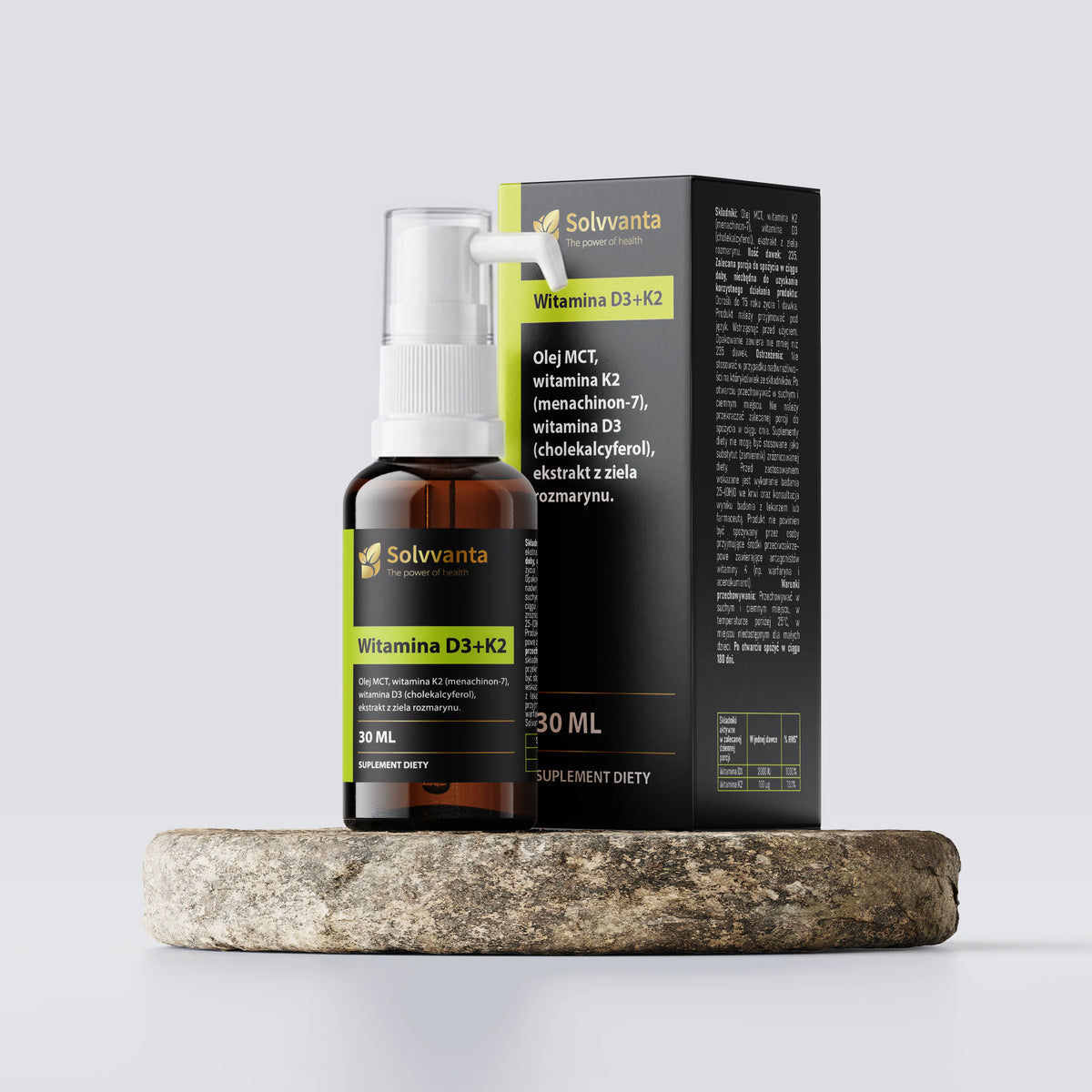 Witamina D3 2000IU +K2MK7 w oleju MCT 235 porcji 30 ml Solvvanta