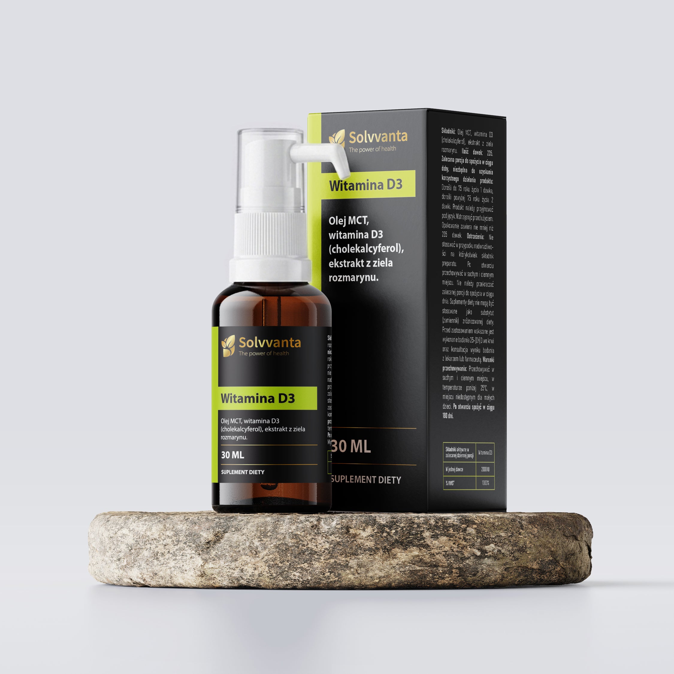 Solvvanta Witamina D3 w oleju MCT 2000 IU 235 porcji 30 ml