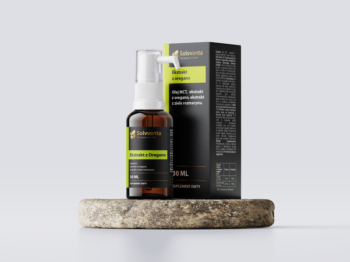 Ekstrakt z Oregano 50:1 mocny 235 dawek 50% karwakrolu 30 ml jedyny na rynku Solvvanta